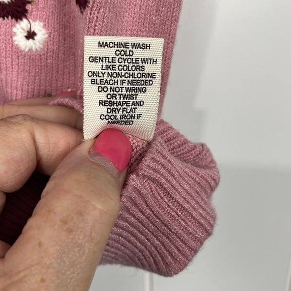 Jessica Simpson Womens Cardigan XS Pink Short Sleeves Embroidered Floral NWT - Picture 8 of 12